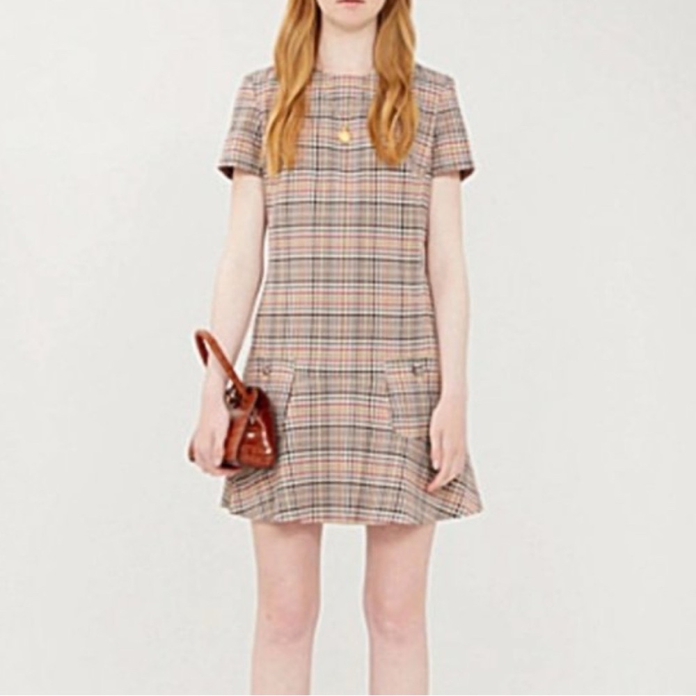 CLAUDIE PIERLOT
Short-Sleeved Checkered Dress